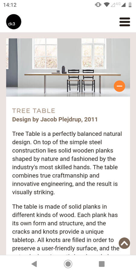 Redesign mobile website dk3 product