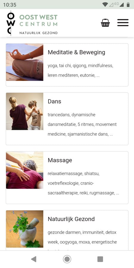 mobile website OWC thema